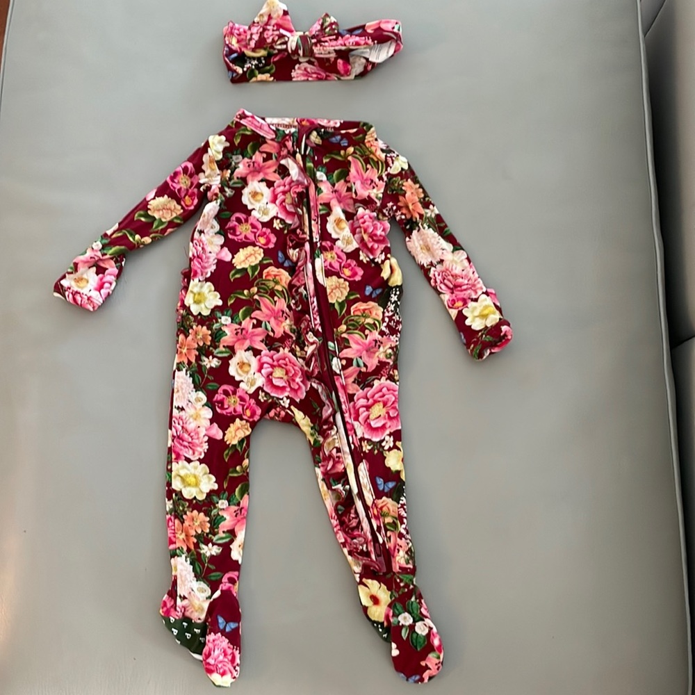 Posh Peanut Footie Ruffled Zippered One Piece